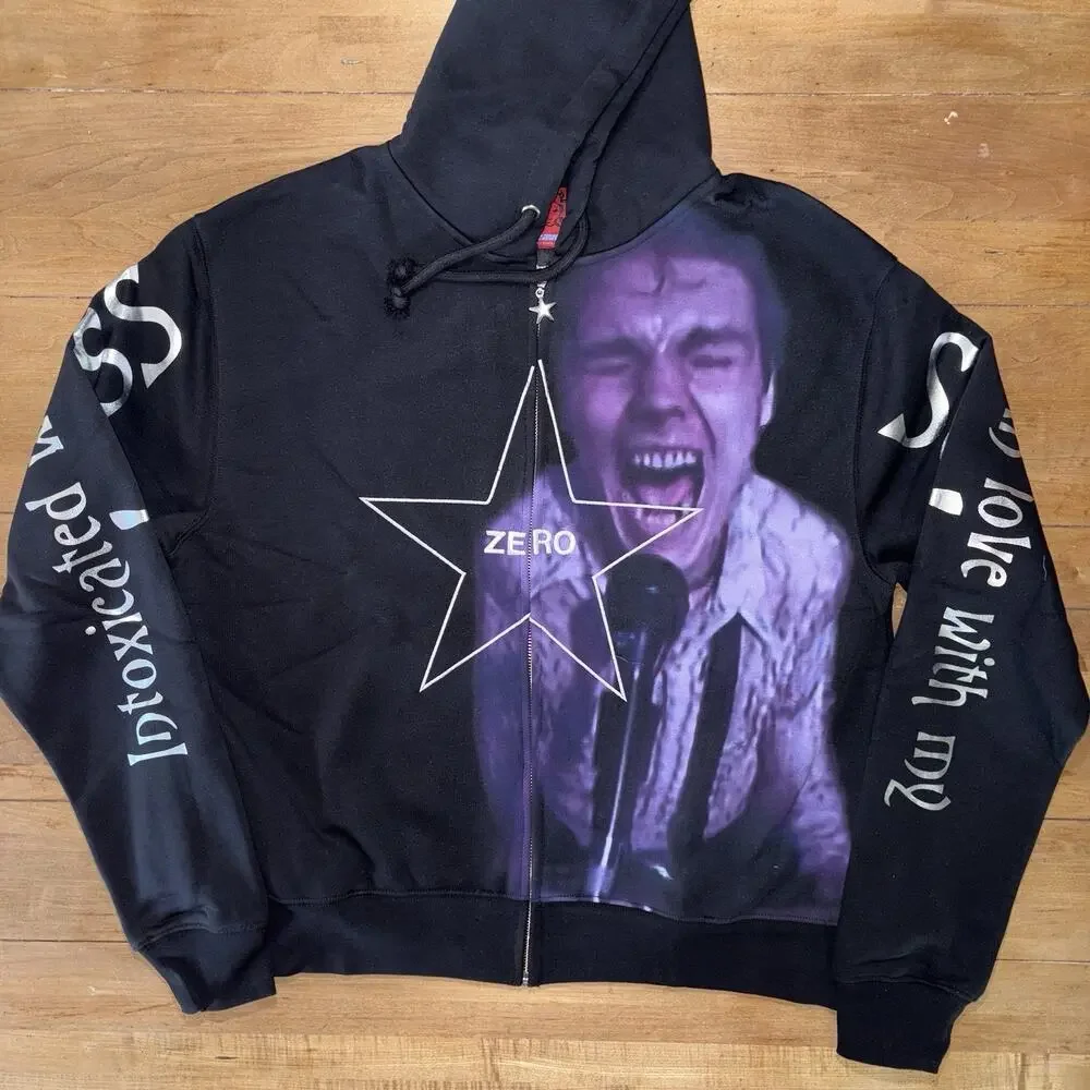 Heaven by Marc Jacobs Collab The Smashing Pumpkins "Zero" zip-up hoodie NWT SZ L - Picture 2 of 11